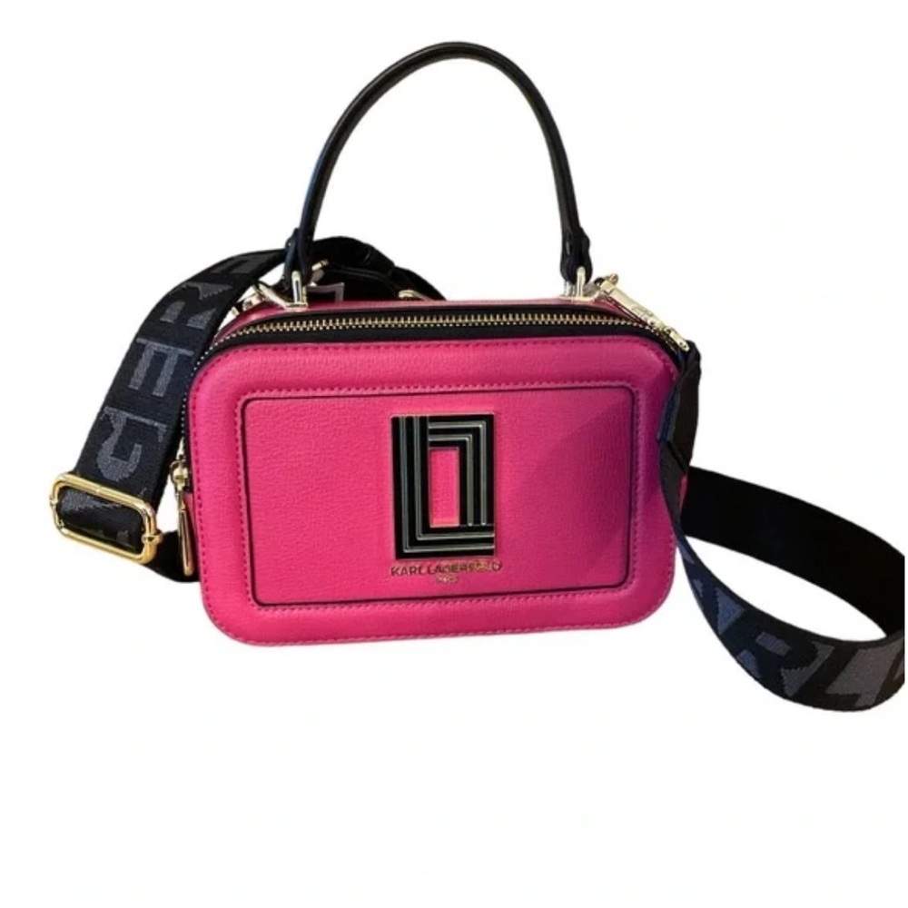 Karl Lagerfeld Paris Pink Simone Top Handle Crossbody Camera Purse